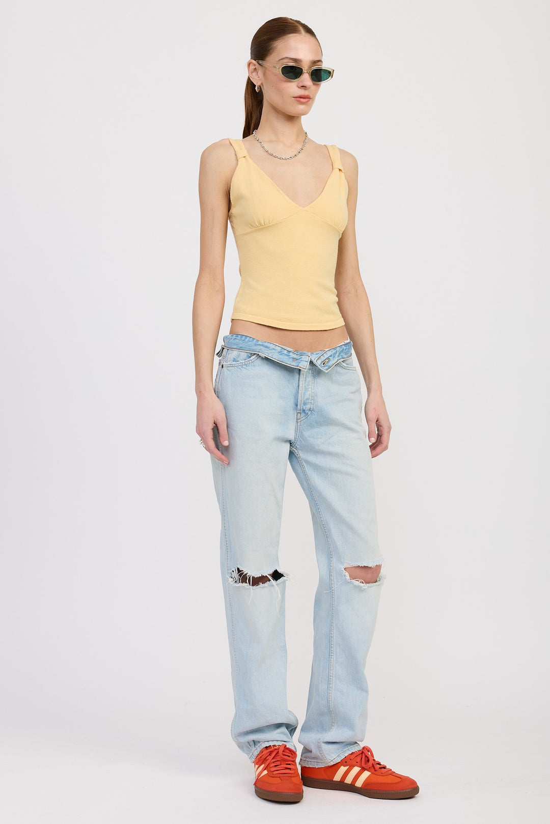 Off White V Neck Cami Top