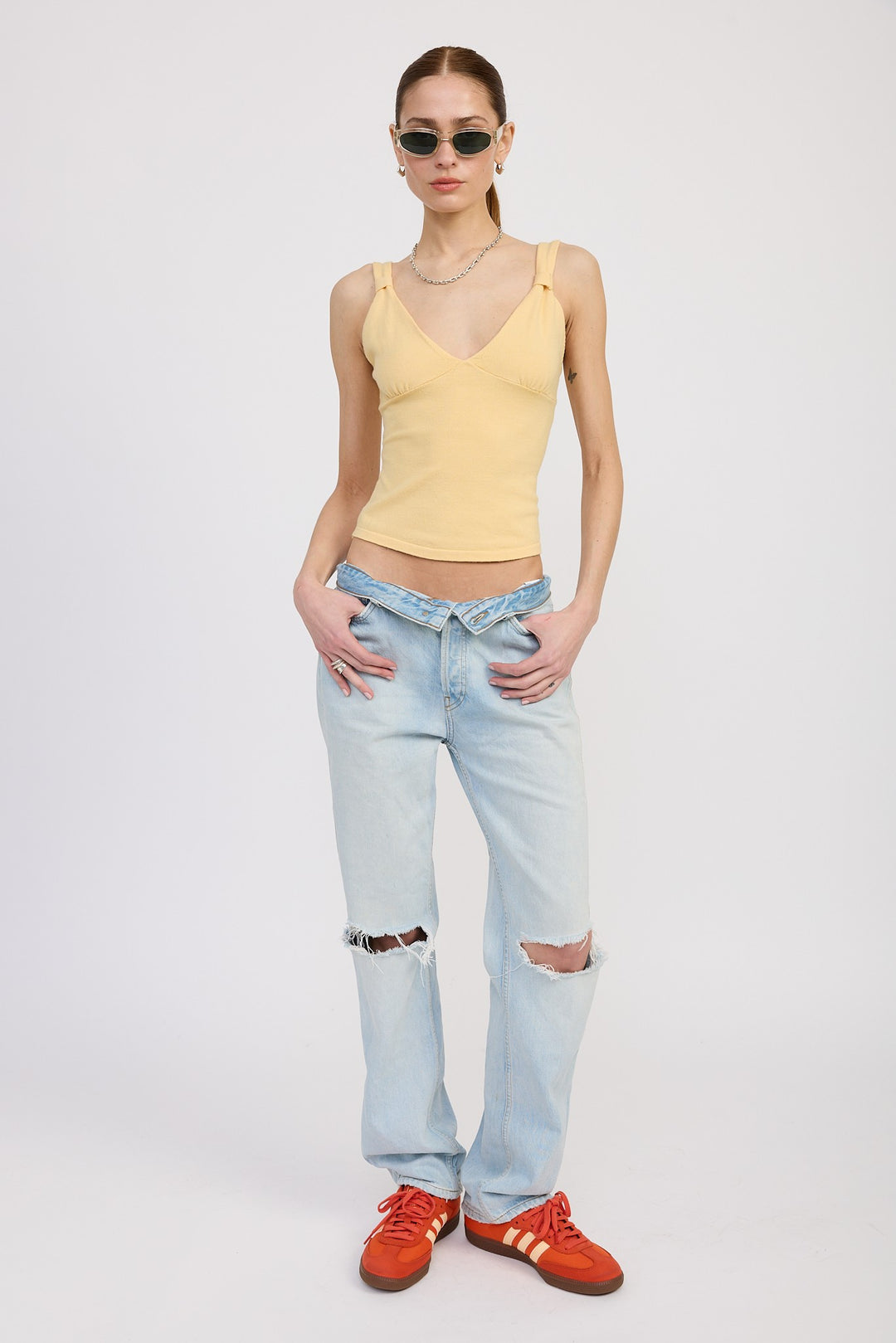 Butter Yellow V Neck Cami Top