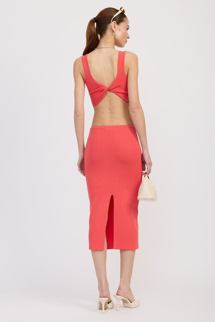 Sage Mid Pencil Skirt With Slit