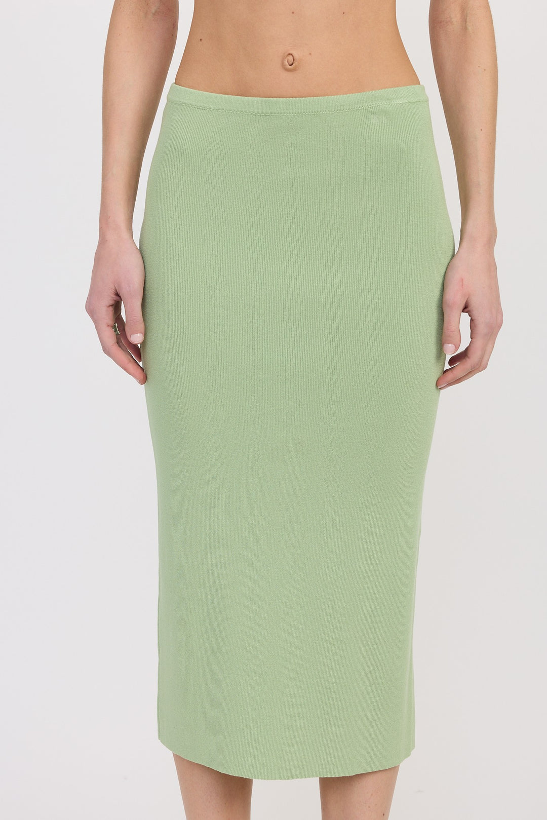 Mid Pencil Skirt With Slit