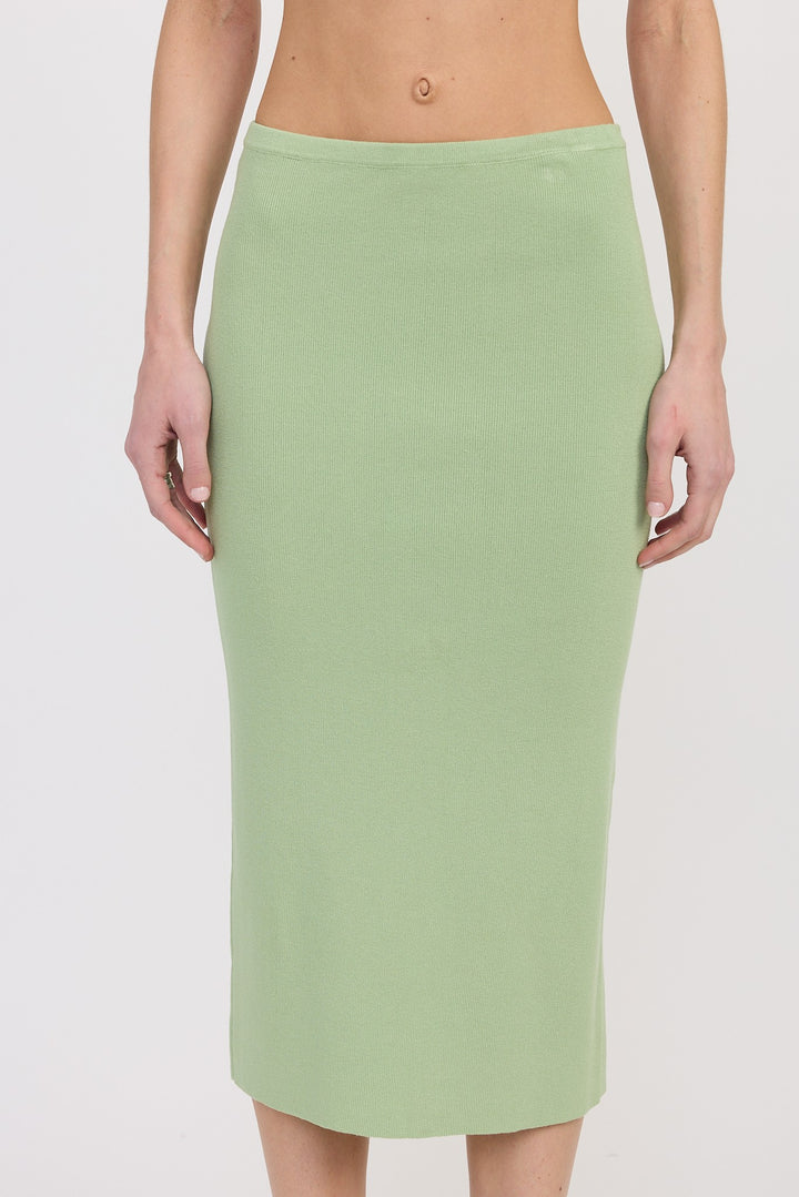 Mid Pencil Skirt With Slit