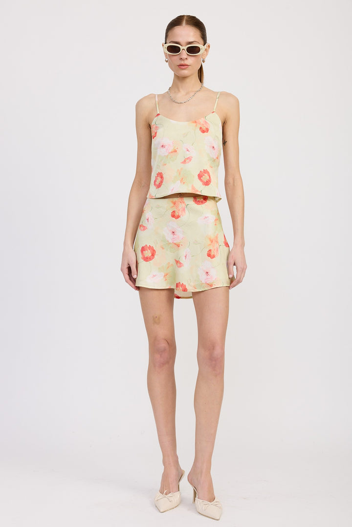 Bias Cut Mini Satin Skirt