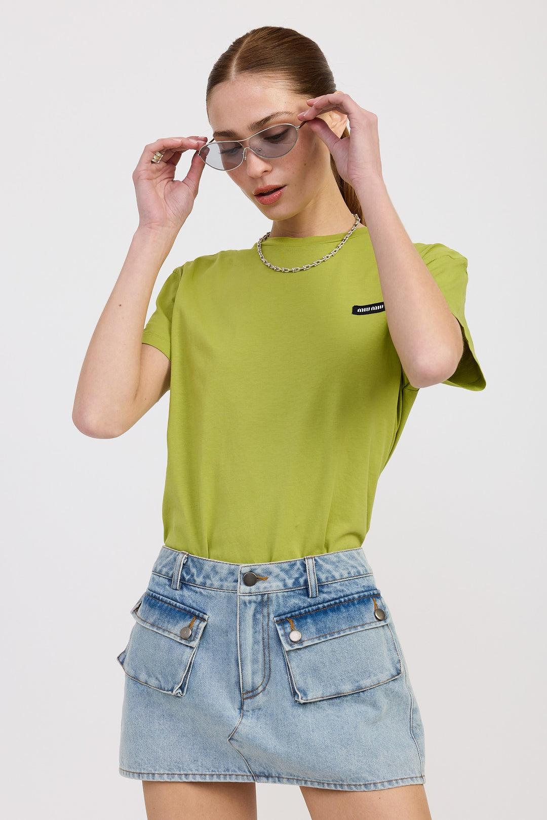 Low Waist Denim Mini Skirt With Pockets