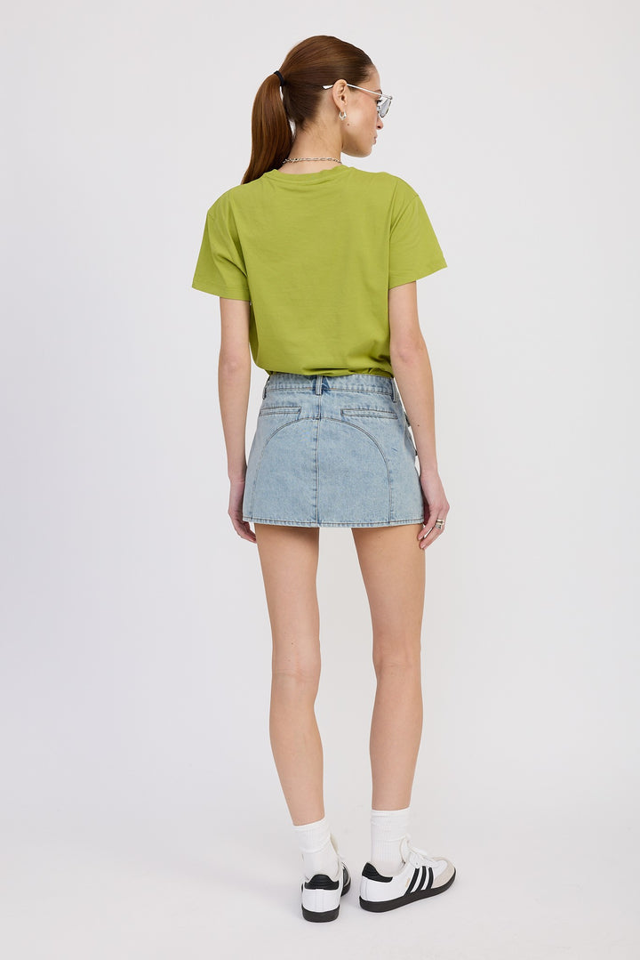 Low Waist Denim Mini Skirt With Pockets