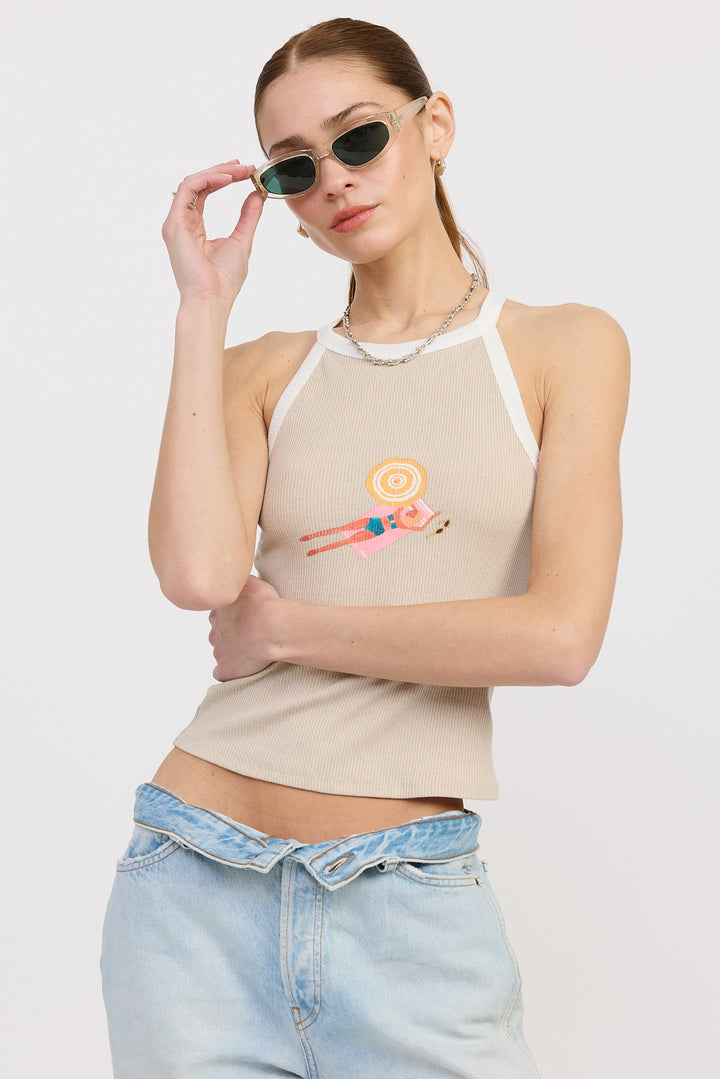 Racer Back Graphic Tank Top