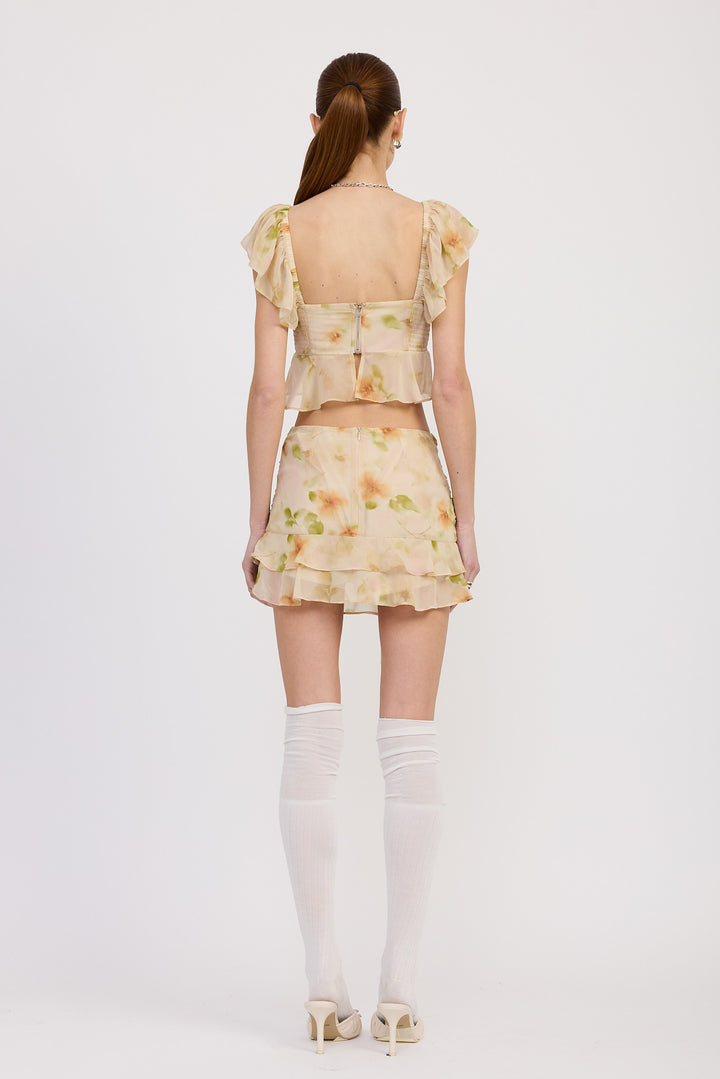 Squared Neck Top With Cap Sleeves