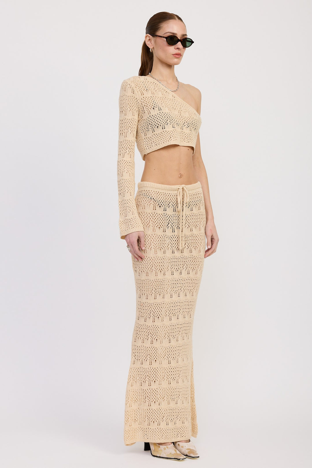 One Shoulder Crochet Crop Top