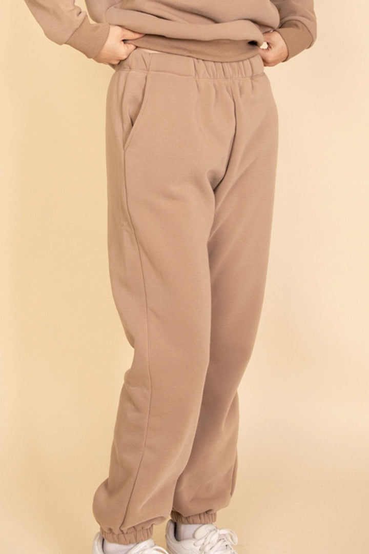 Black Side Pocket Drawstring Waist Sweatpants