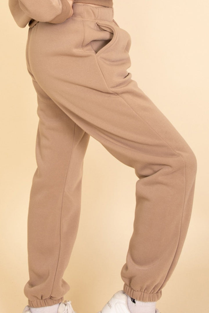 Black Side Pocket Drawstring Waist Sweatpants