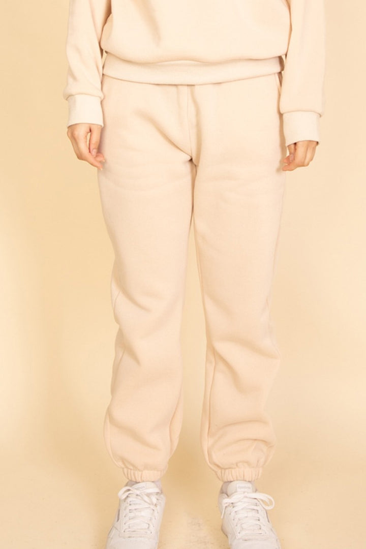 Taupe Side Pocket Drawstring Waist Sweatpants