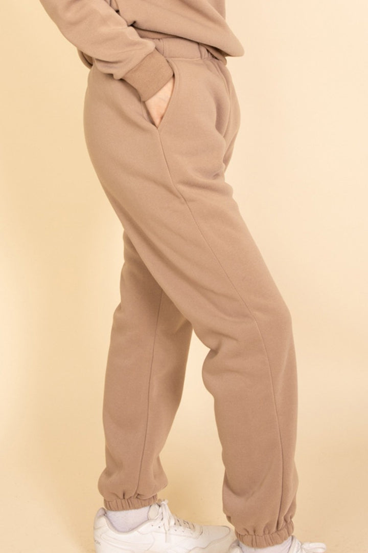 Stone Side Pocket Drawstring Waist Sweatpants