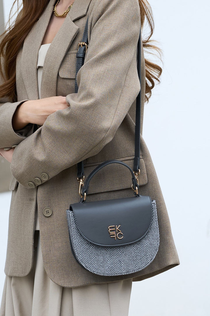 Black - Black Mkf Heloise Herringbone Crossbody By Mia K