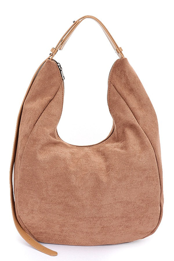 Camel Faux Suede Oversize Shoulder Bag