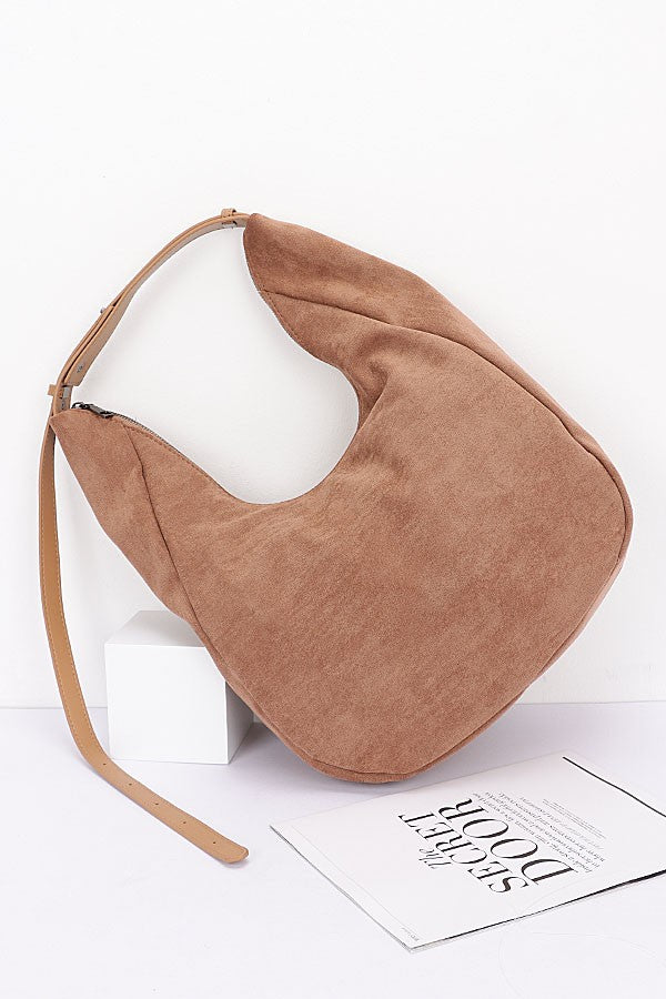 Faux Suede Oversize Shoulder Bag