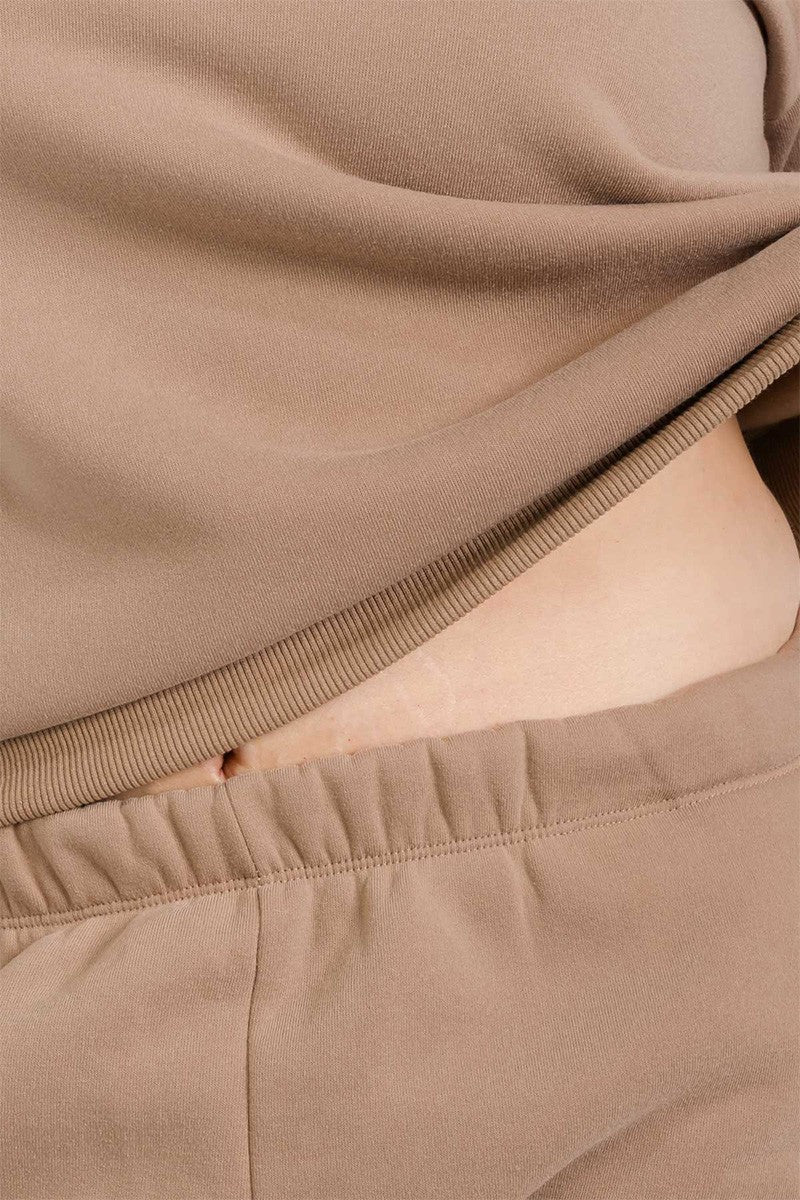 Stone Plus Size Poly Fleece Elastic Waist Joggers