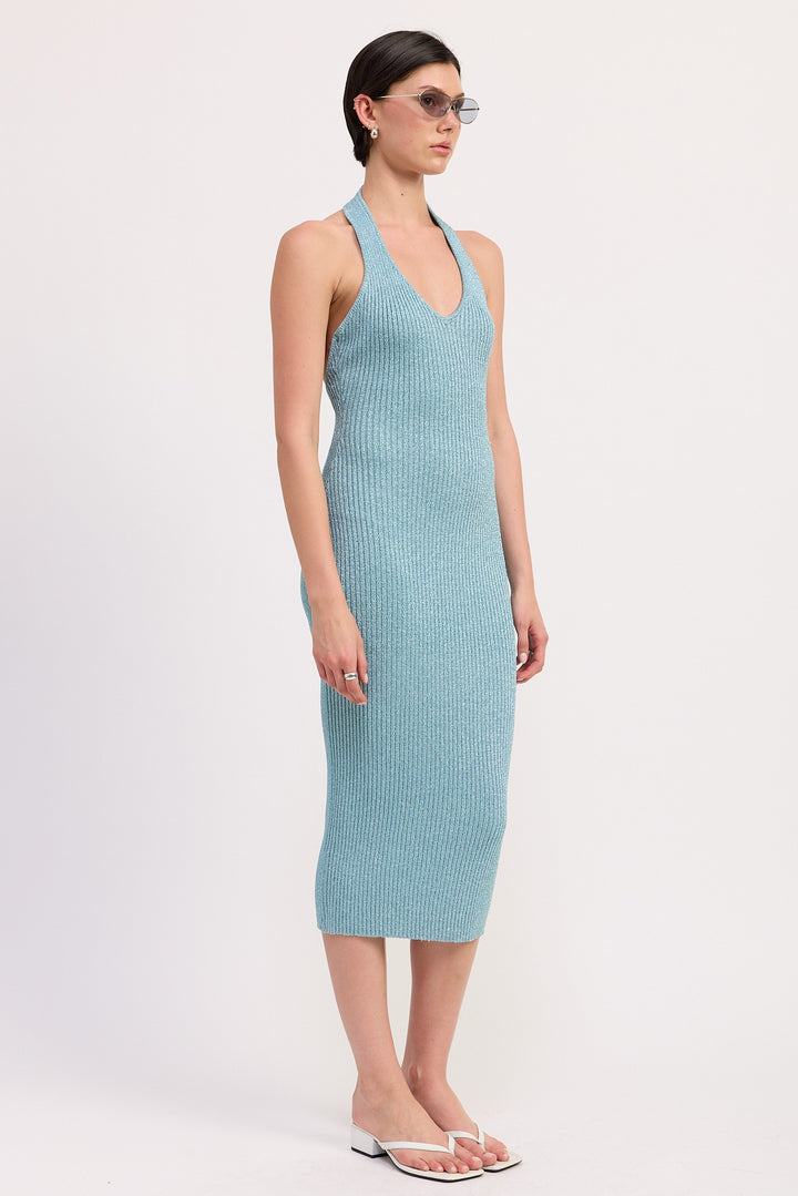 Knit Halter Bodycon Midi Dress