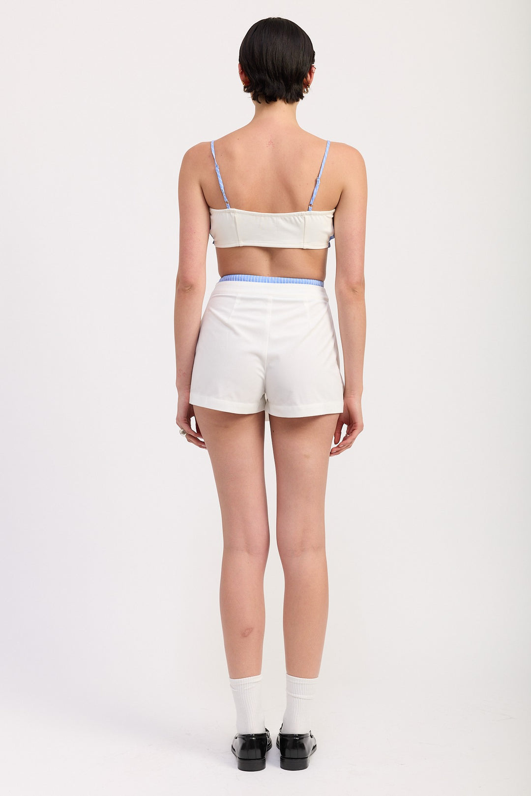 Striped Ruffle Tie Front Bralette