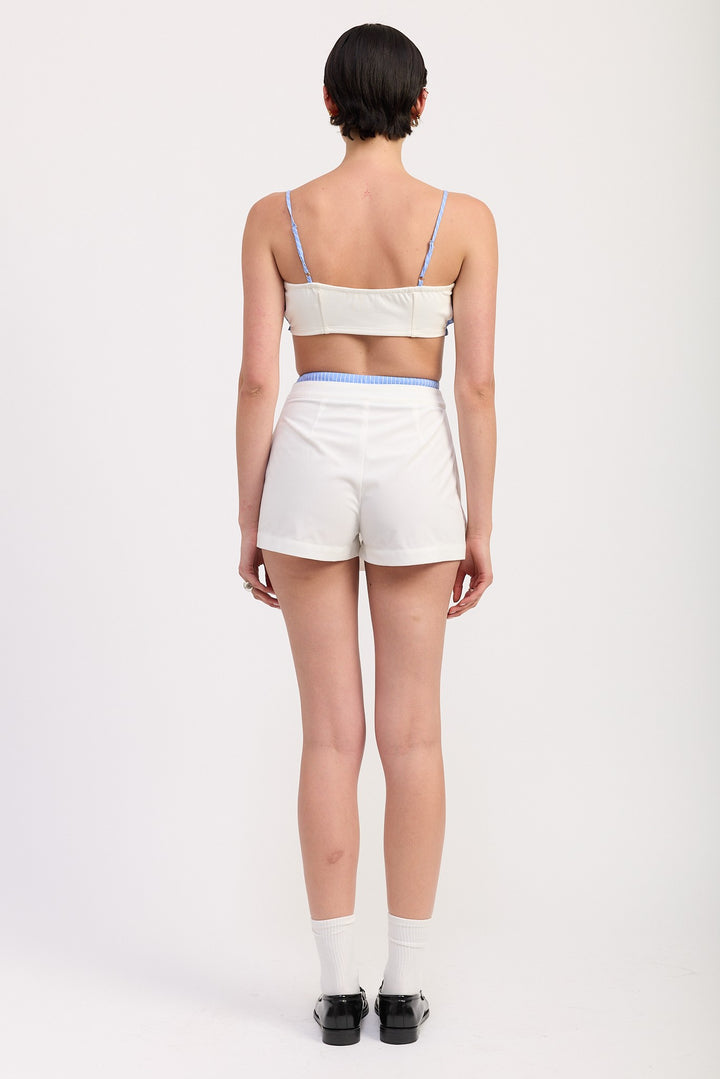 Striped Ruffle Tie Front Bralette