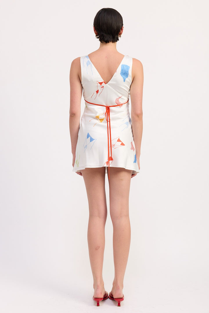 Bikini Print Satin Mini Dress