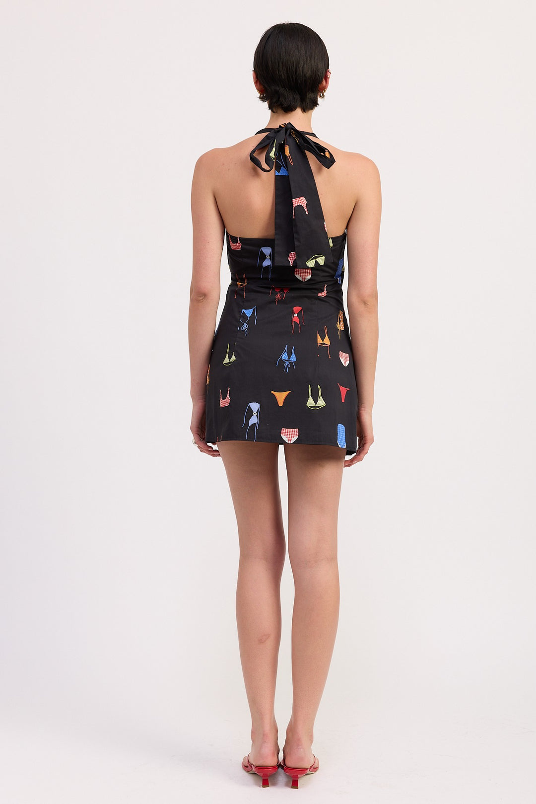 Wrapped Halter Neck Mini Dress