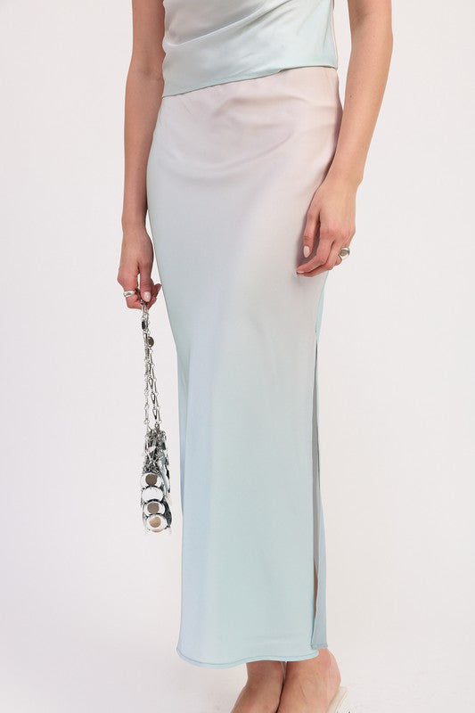 Blush Ombre Bias Maxi Skirt