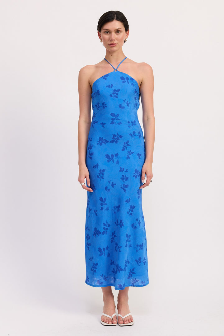 Crossback Halter Neck Maxi Dress