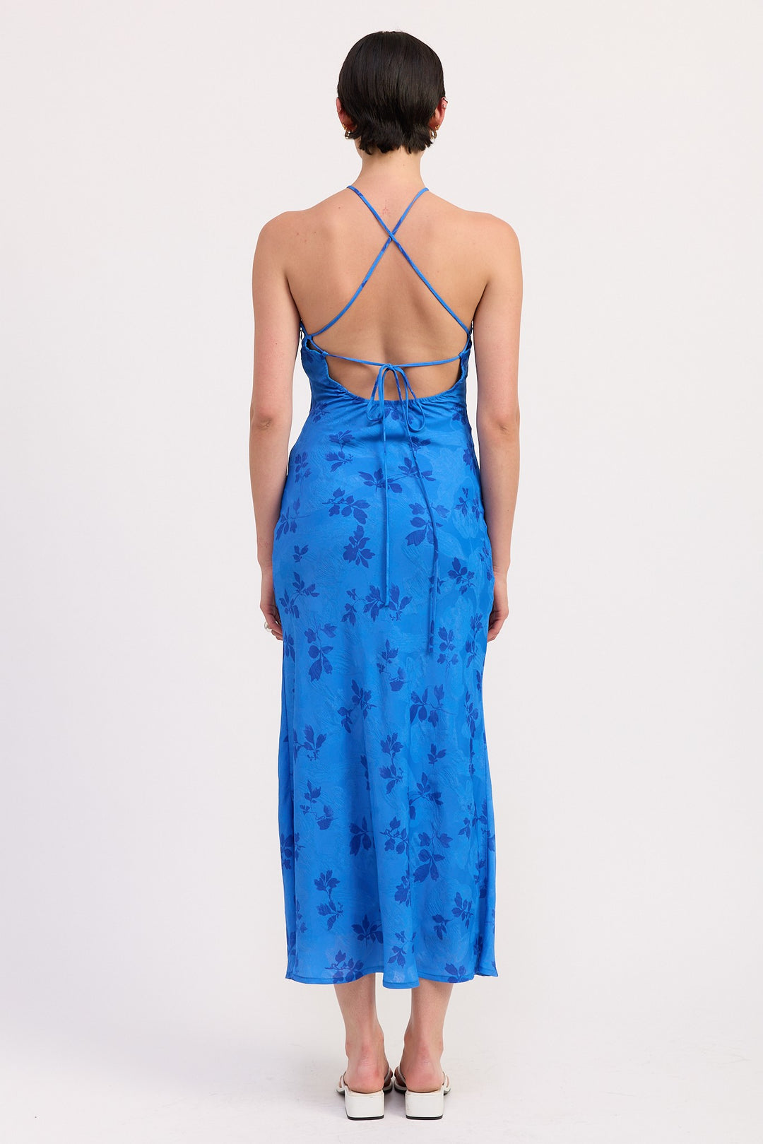 Crossback Halter Neck Maxi Dress