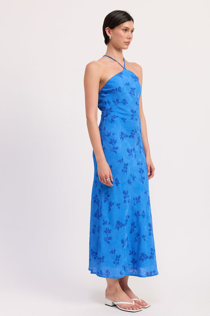 Crossback Halter Neck Maxi Dress