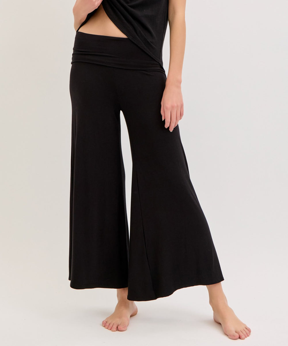 Taupe Bamboo Classic Palazzo Ankle Length