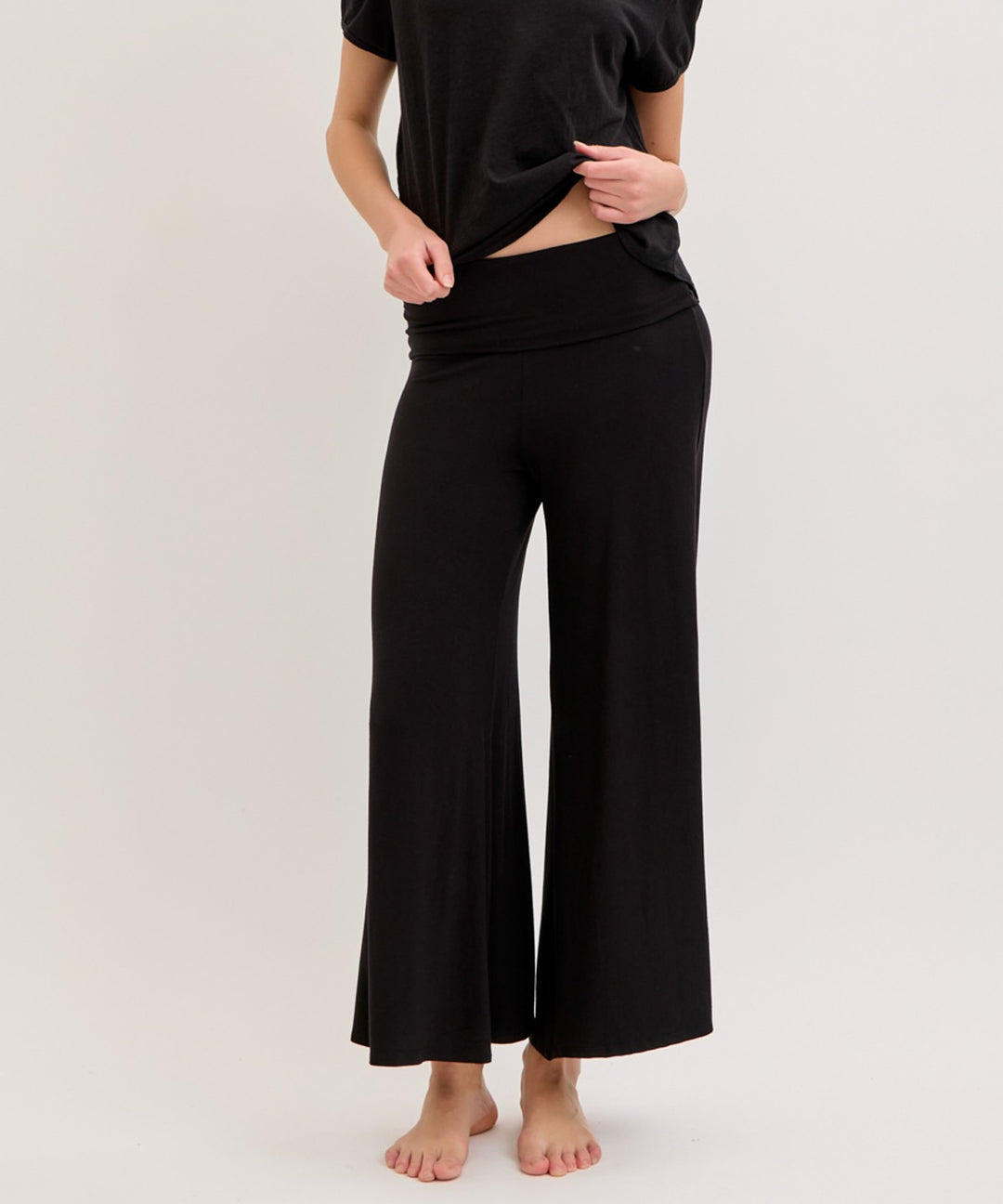Mocha Bamboo Classic Palazzo Ankle Length