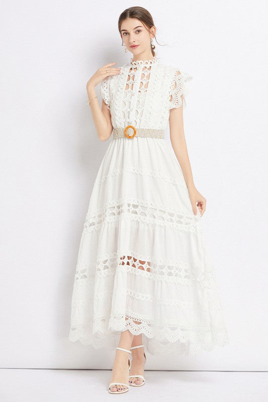 White Women Fashion Maxi Dress 4