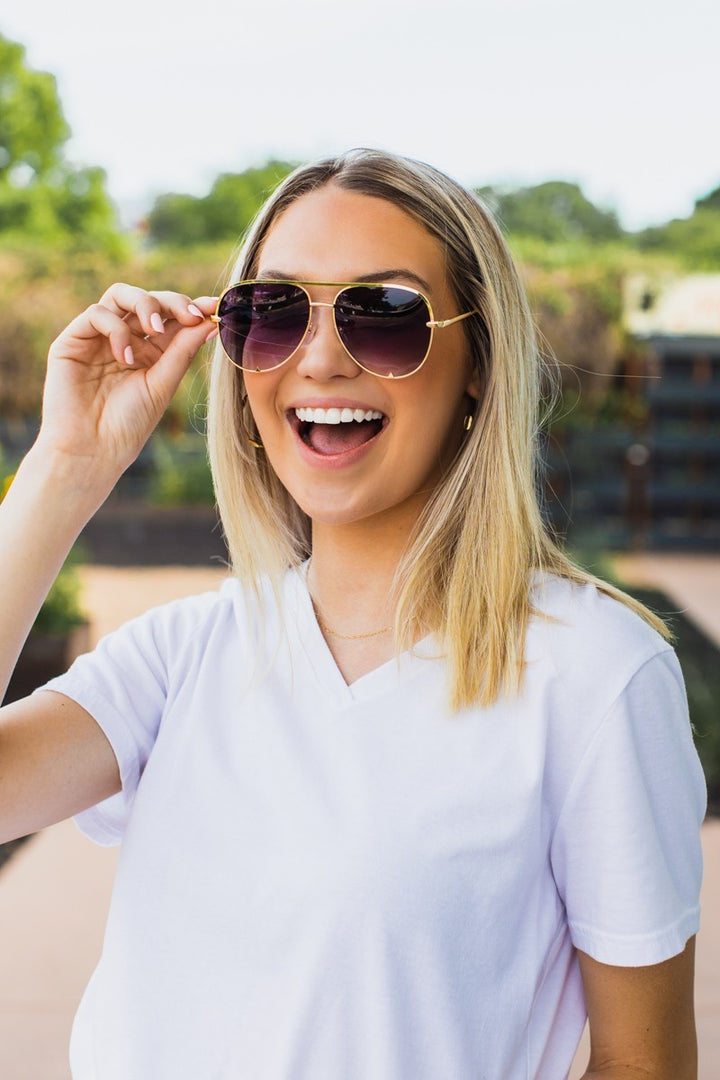 Gold Gray Gray Gold High Quality Unisex Aviators