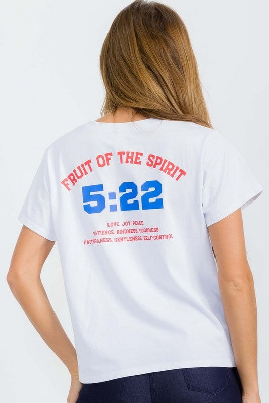 White Fruit Of The Spirit Graphic Cotton T Shirt