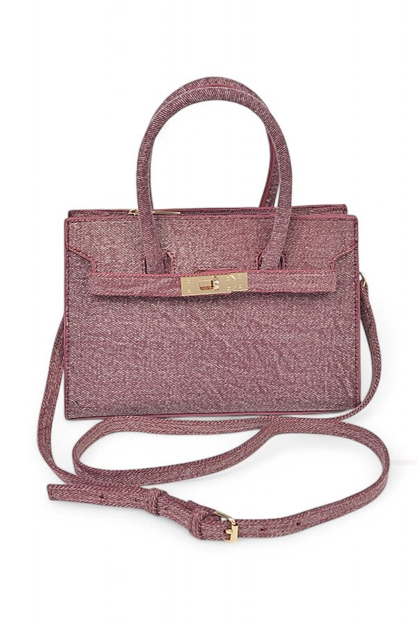 Mustard Denim Iconic Top Handle Swing Bag