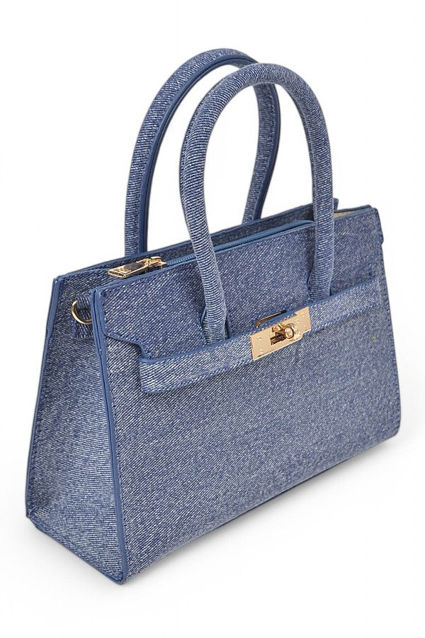 Denim Iconic Top Handle Swing Bag