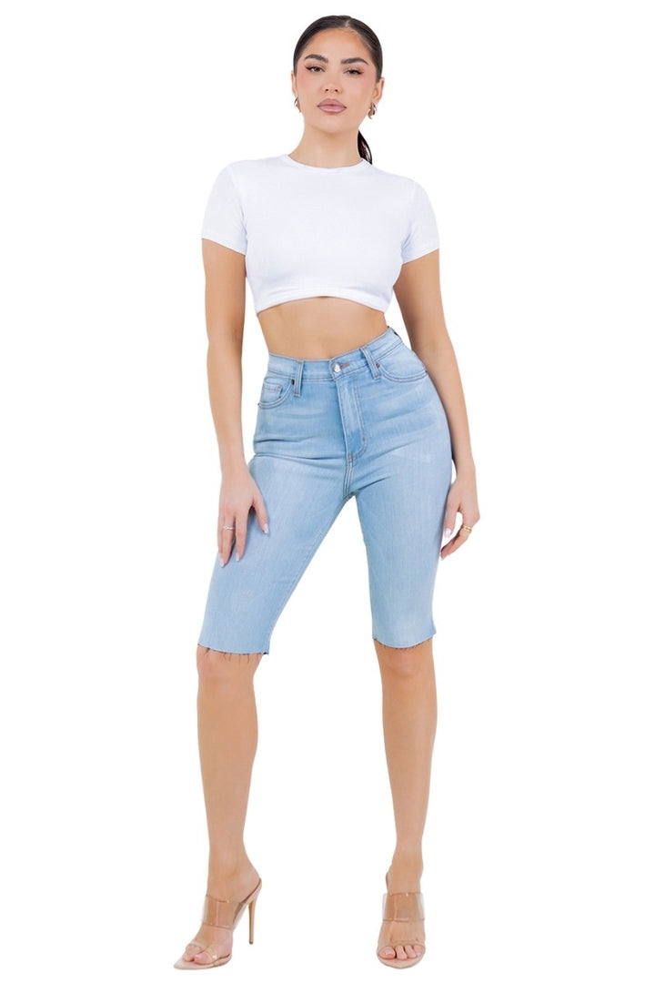 Light Denim Lilly Bermuda Short In Light Denim