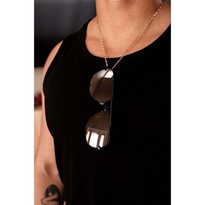 Black Silver Unisex Aviator Sunglasses 1