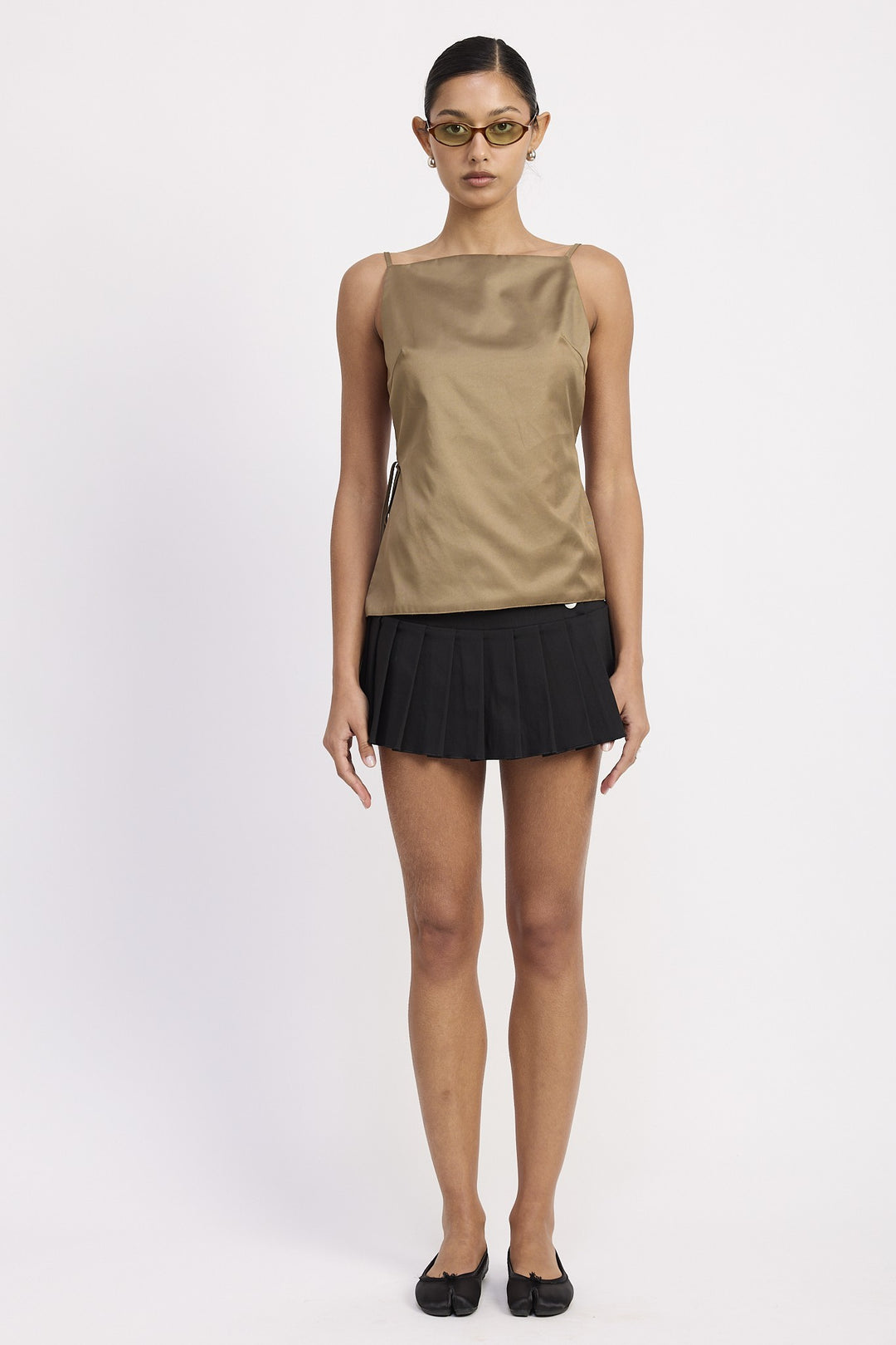 Off White Spaghetti Strap Top Wtih Open Back