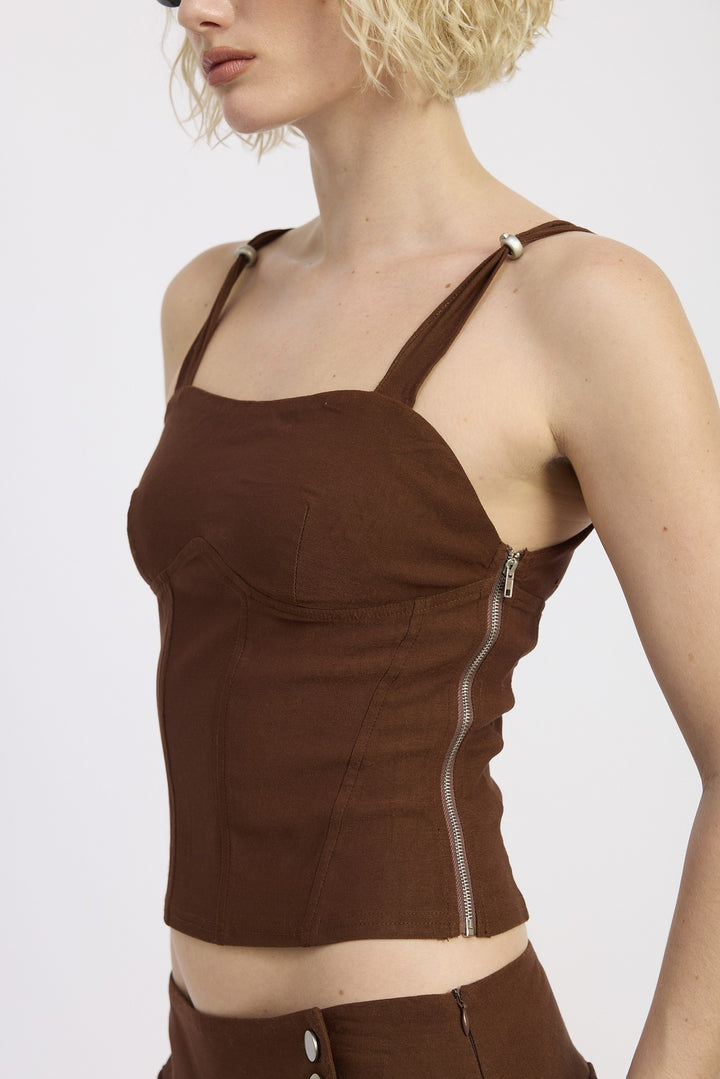 Ring Strap Corset Top