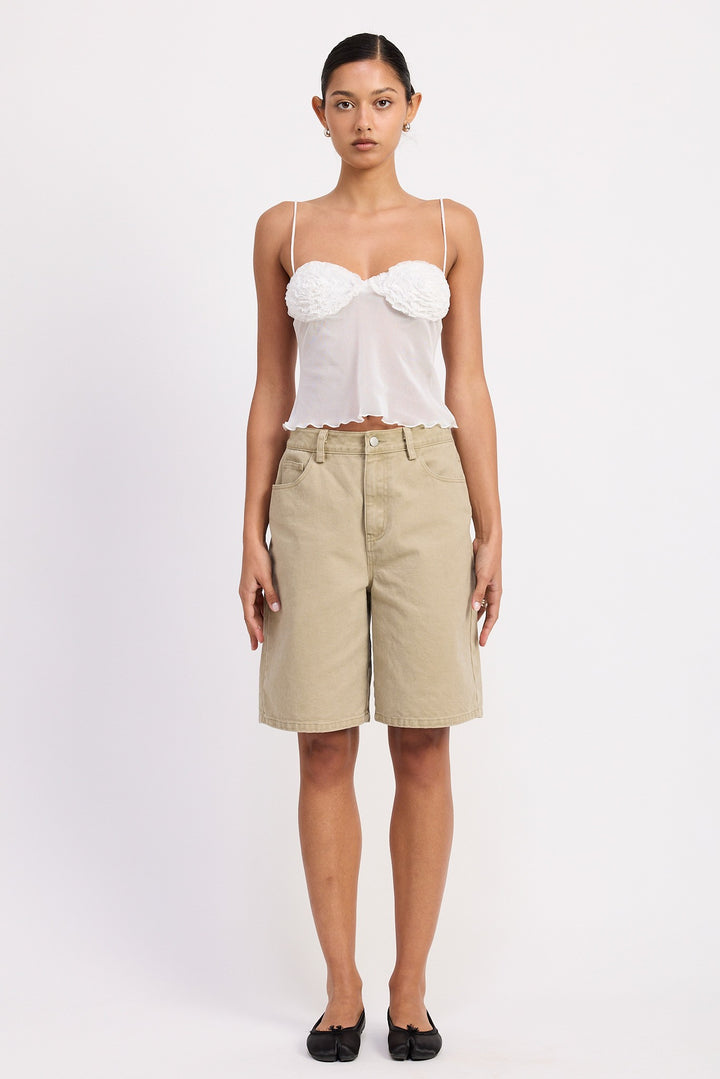 Sheer Mesh Floral Cup Cami Top