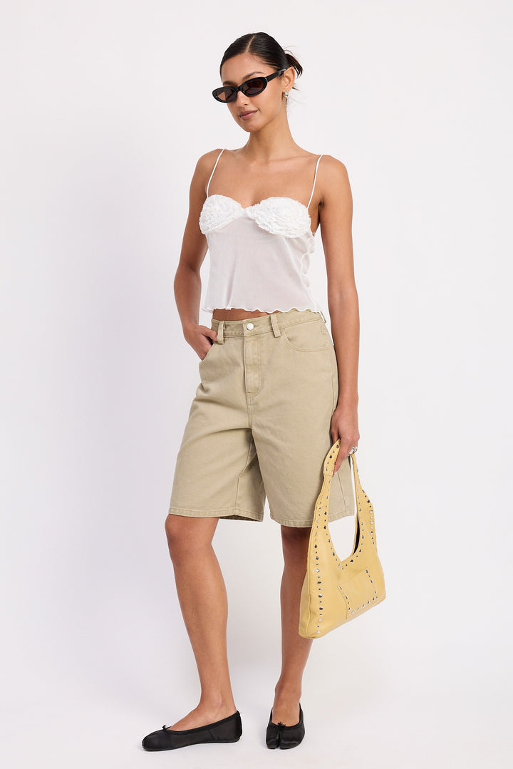 Sheer Mesh Floral Cup Cami Top