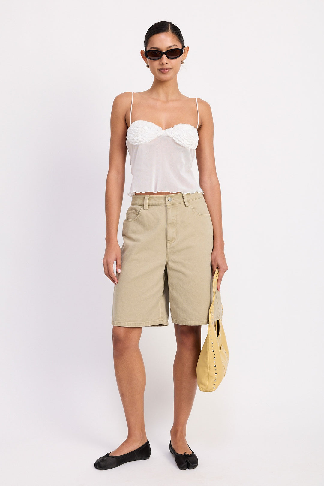 Sheer Mesh Floral Cup Cami Top