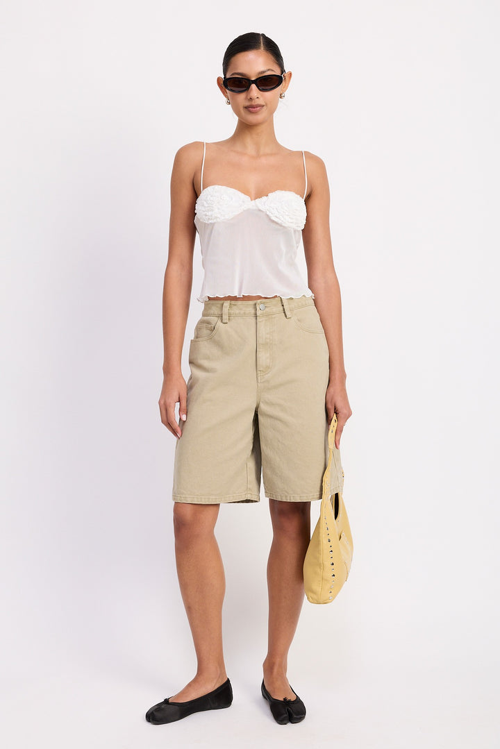 Sheer Mesh Floral Cup Cami Top