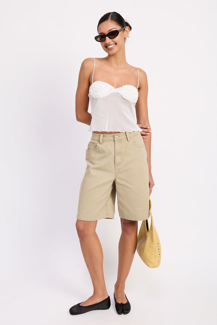 Sheer Mesh Floral Cup Cami Top