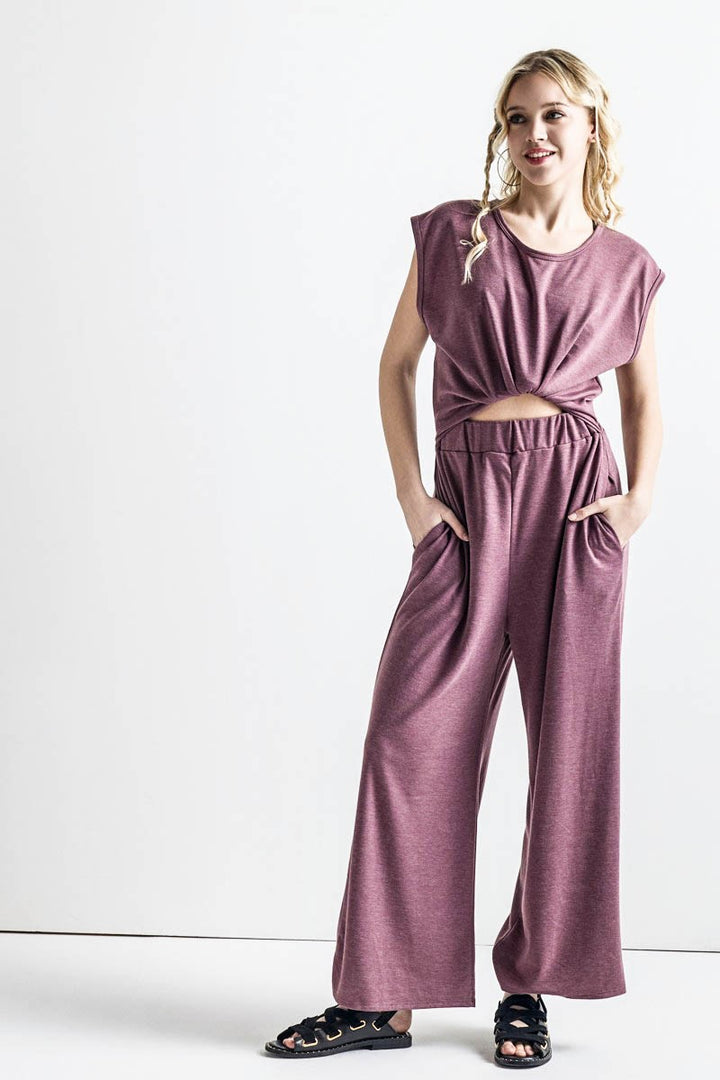 Black Open Front Wide Leg Jumpsuit