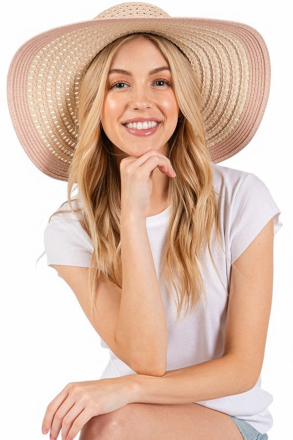 Mint 2 Tone Wide Brim Floppy Sun Hat