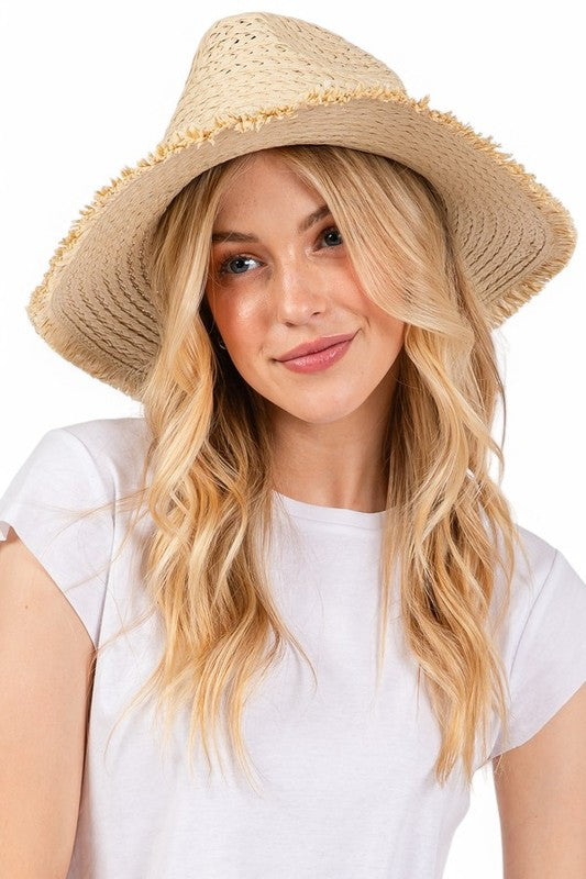 White Starfish Charm Hatband Straw Sun Hat