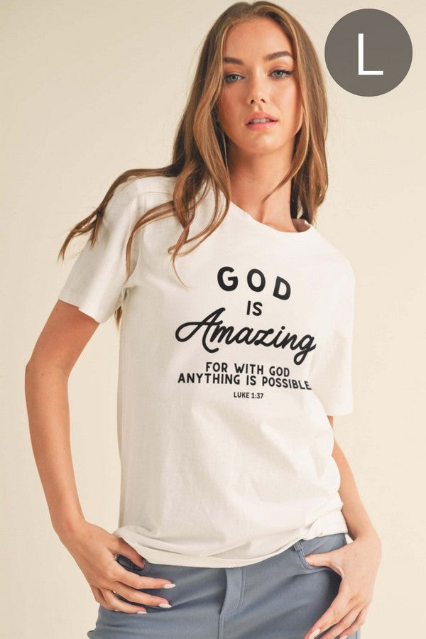 White God Is Amazing Cotton Graphic T Shirt