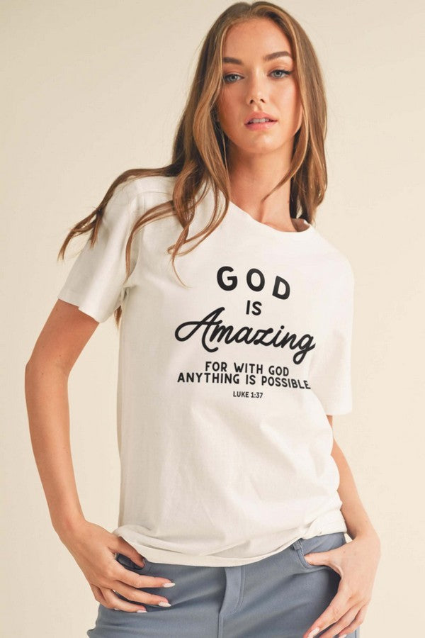 Black God Is Amazing Cotton Graphic T Shirt