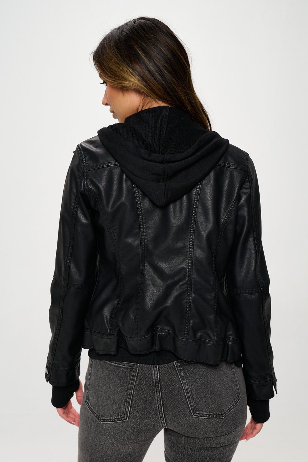 Black Coalition La Double Zip Hooded Long Sleeve Jacket